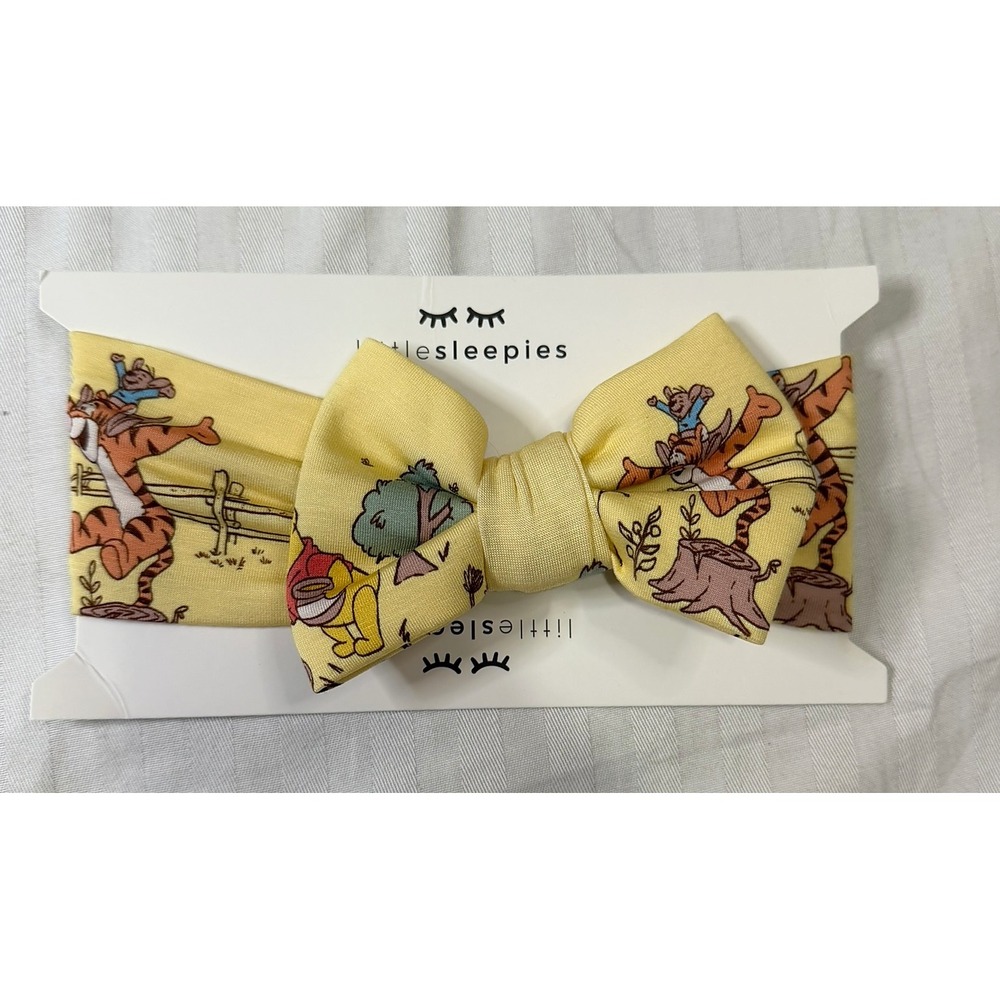 Little Sleepies Disney Winnie the Pooh Lunaluxe Bamboo Bow Headband Yellow